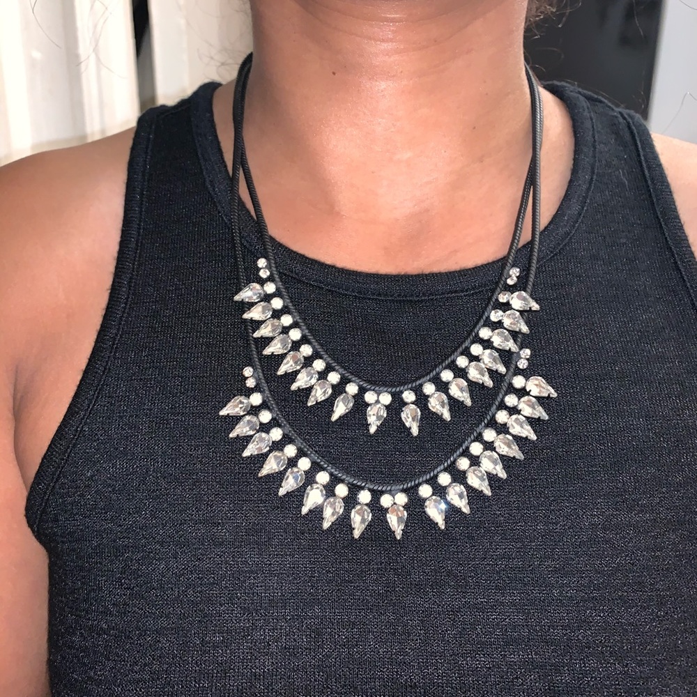 Matte Black Crystal Necklace 🖤